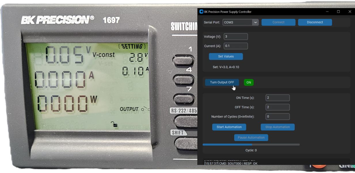 Controlling BK Precision 1697 Power Supply automation