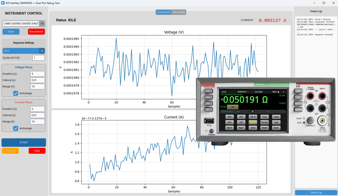 Controlling Keithley DMM6500 with Python